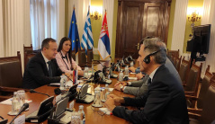20 May 2022 The Speaker of the National Assembly of the Republic of Serbia in meeting with the Greek Minister of Tourism 